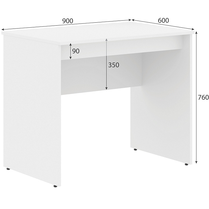 Стол рабочий SIMPLE 90x60 см, белый – фото 12